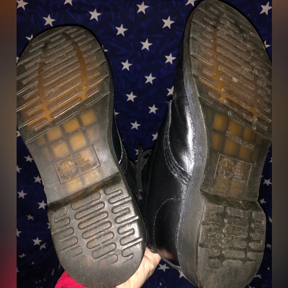 👽 Dr Marten splatter paint back boots size 8 US soft leather SPECIAL $65 BONES - Picture 3 of 7